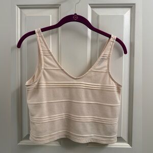 Topshop Light Pink Striped Sleeveless Top